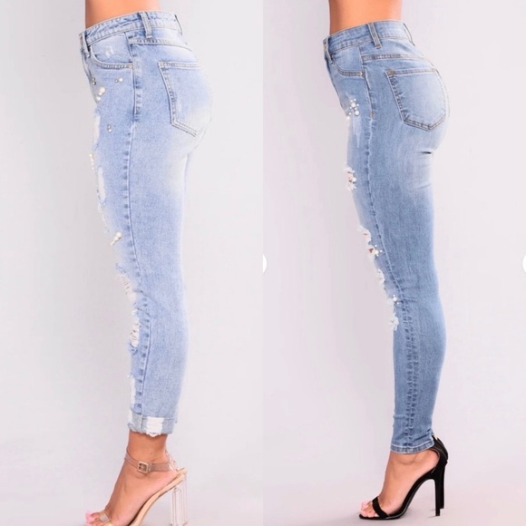 Bundle of 2 Pearl Embellished Jeans! Small 6 - Picture 2 of 5